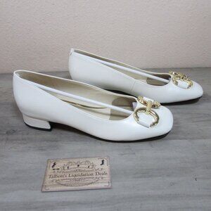 Nine West Women's 7.5 Slip on Square Toe Dress Pumps Ivory